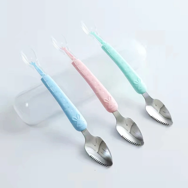 Baby Feeding Spoon Multifunctional Spoon Silicone Fruit Puree Spoon  Supplementary Food Feeder Dual-Head BPA Free Baby Items - AliExpress