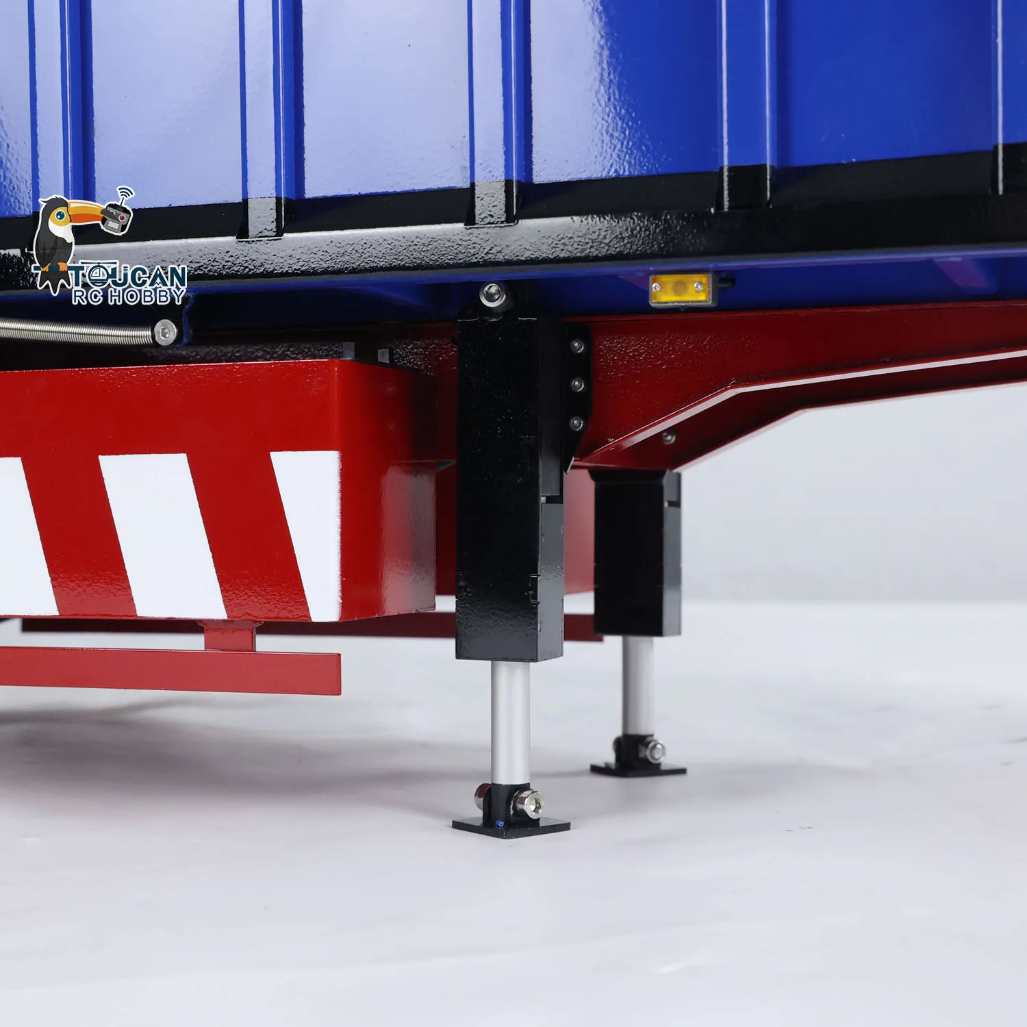 NEW Metal 1/14 3 Axles RC Hydraulic Dump Trailer Electric Awning Legs Semi Trailer Lights for RadioTractor Truck Car Toys Model 5