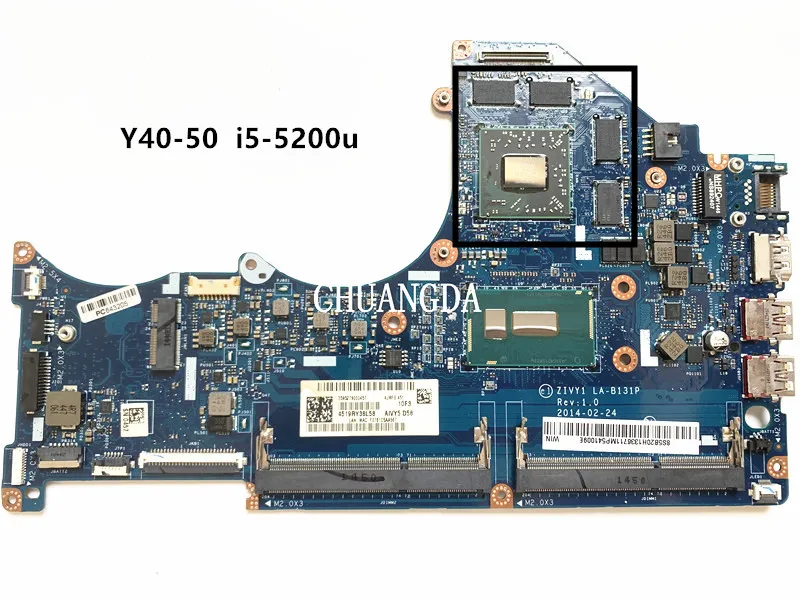 

Для Lenovo Y40-80 материнская плата для ноутбука с SR23Y i5-5200u R9 M275/2G GPU ZIVY1 LA-B131P DDR3L 5B20H13365 MB 100% протестирована