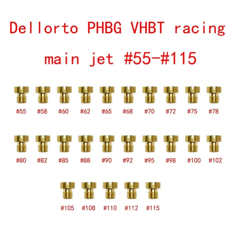 25Pcs Main Jet Nozzles 55-115 For Dellorto PHBG 21 19.5 19 SHA 13 14 15 16 19 20 SHBC 5mm Carburetor Main