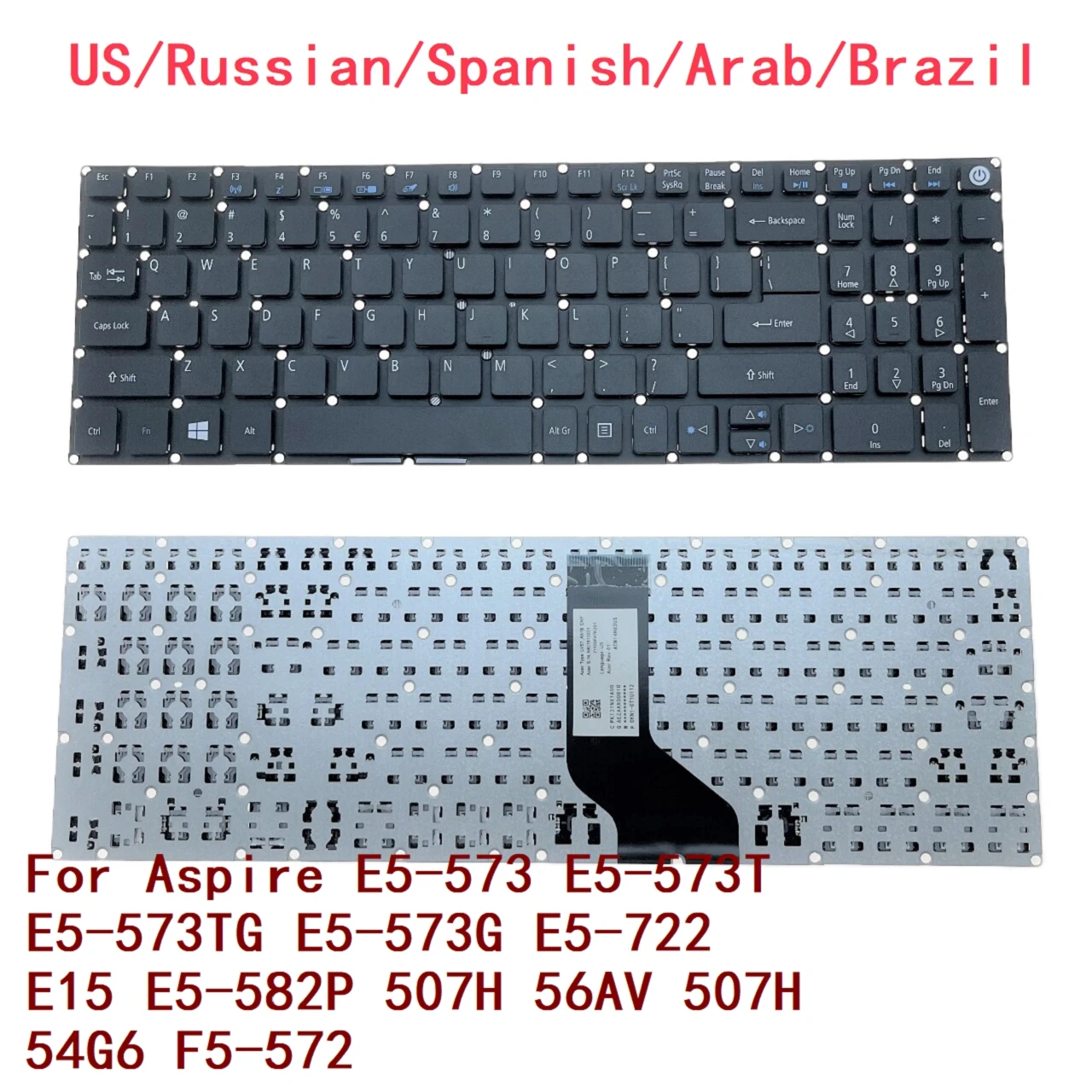 Clavier Américain Pour Acer Aspire E5-573, E5-573T... - Grandado - Foto 2