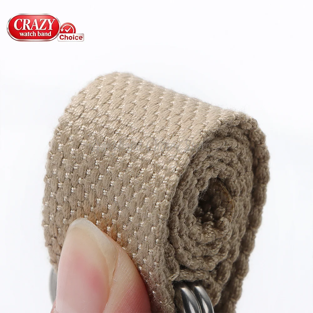 Universal Fabric Nylon Loop Watch Band with Metal Ring Buckle - Soft Sports Bracelet