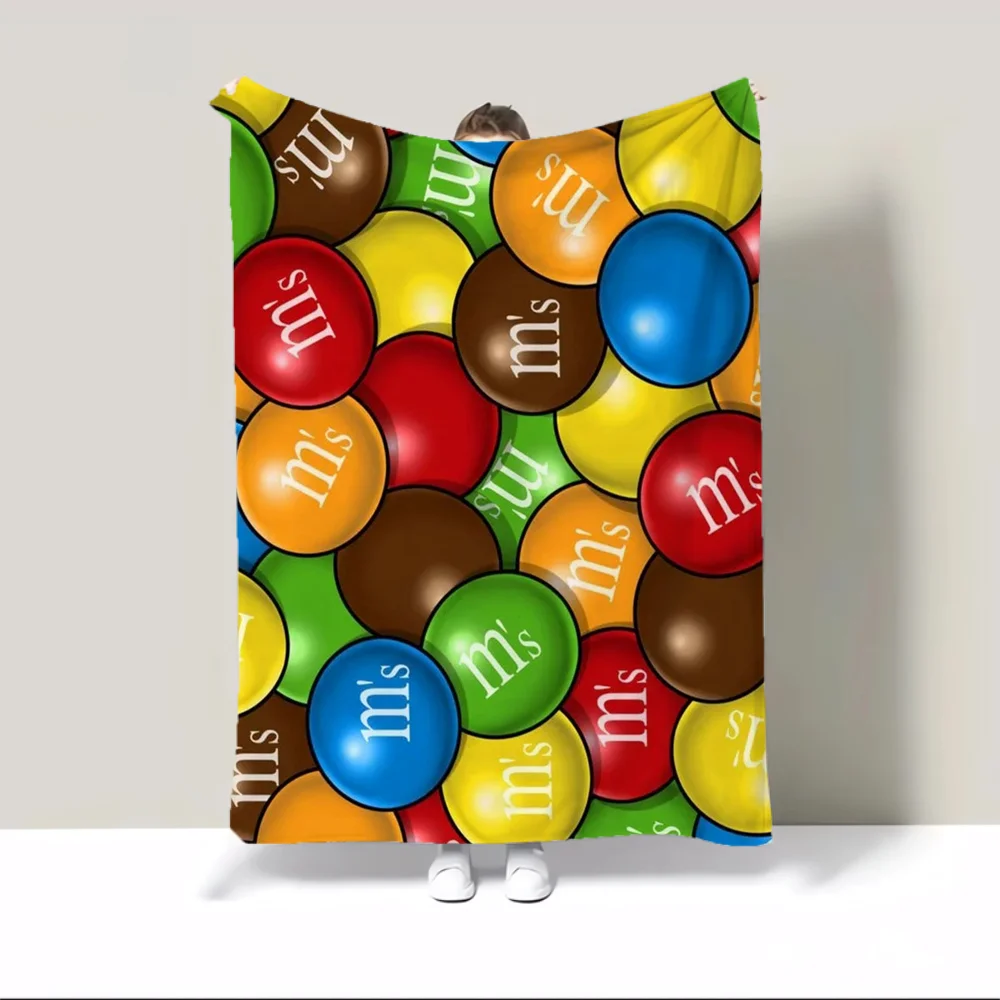 M&M's Home Interior Character Blanket 150x200 Custom Blankets Characters Knitted Plaid Microfiber Bedding Beach Towel Bed Throw 3