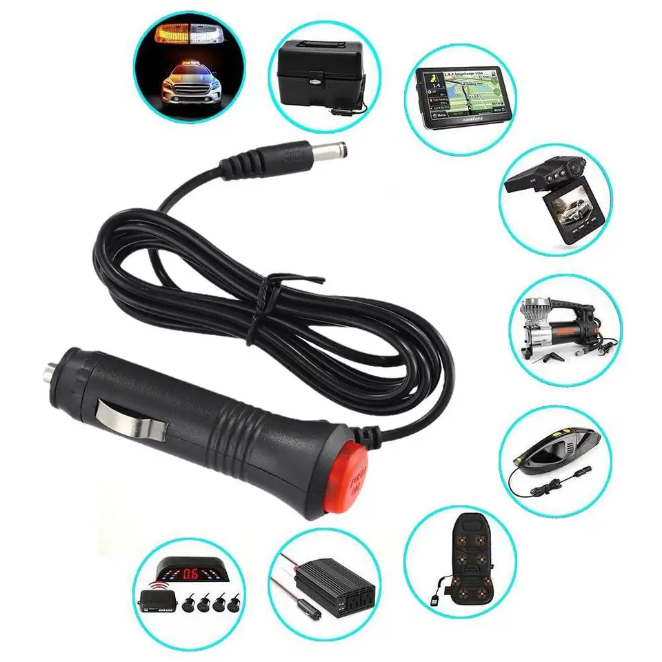 12V 24V accendisigari per auto DC Plug caricabatterie cavo di alimentazione universale per Monor GPS per auto cavo adattatore per fotocamera cavo 1.5M  34