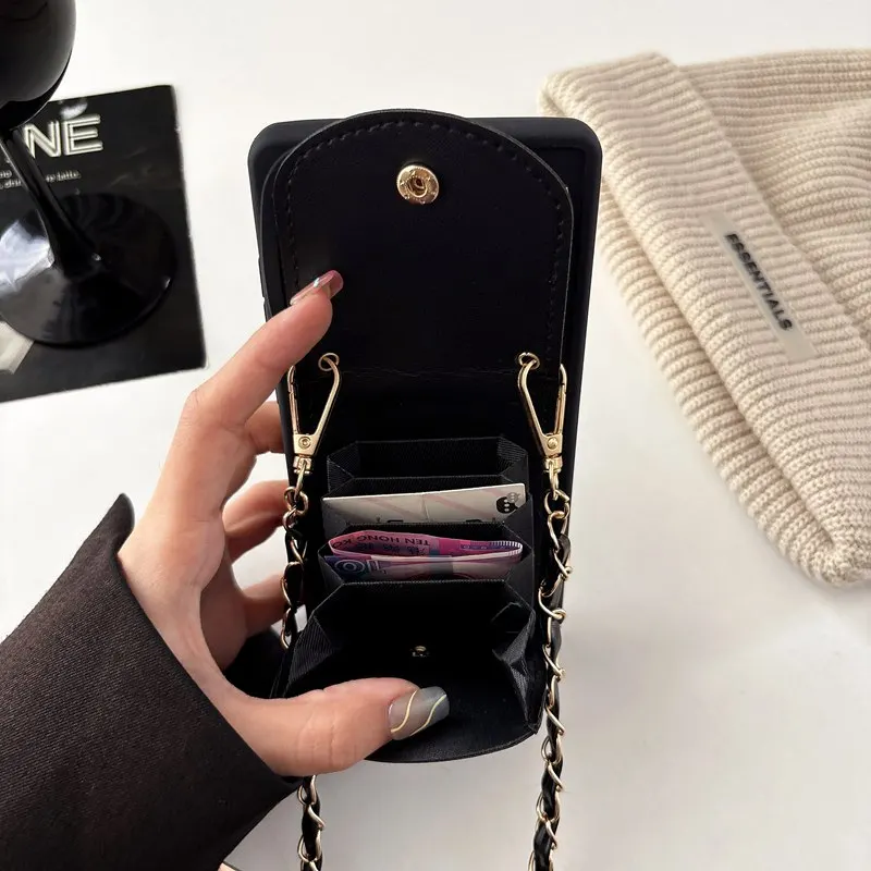 Versatile Lanyard Wallet Backpack Chain Phone Case with Soft Cover