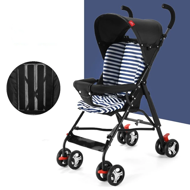 Poussette parapluie pliable pour bébé, légère, avec roue avant universelle, double frein, unisexe, pour voyage 1