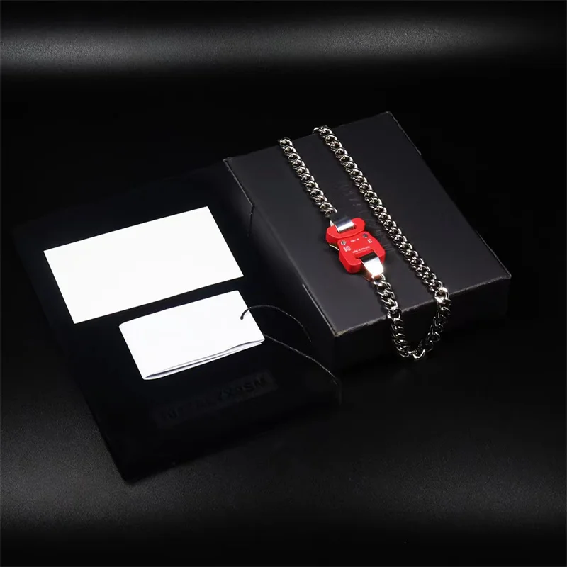 

Ожерелье ALYX 9SM функциональное унисекс, уличная мода, Двойная Цепочка, цветная металлическая пряжка, Подарочная коробка для мужчин и женщин, аксессуары ALYX, 1017