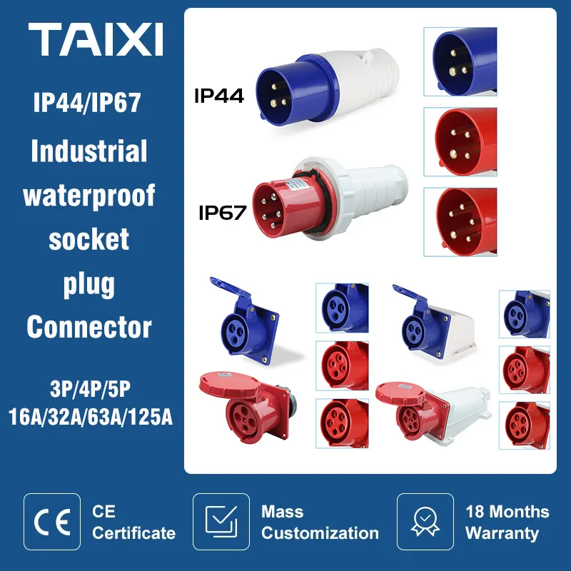 Waterproof-Industrial-Socket-Plug-Coupler-IP44-3P-4P-5P-3-4-5-Core ...