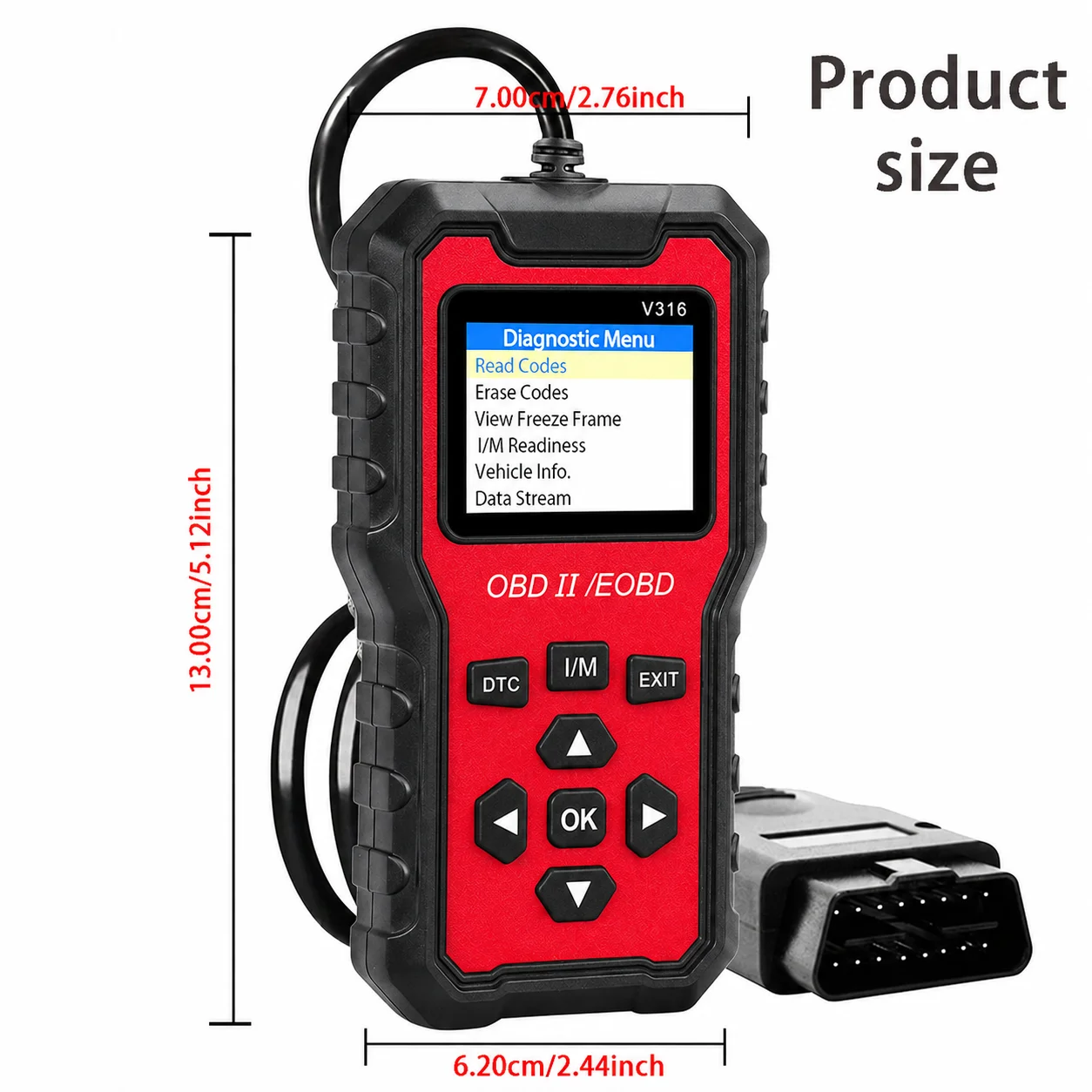 1996+ 유니버셜 V316 OBD2 진단기 자동차 엔진 고장 감지기 전압 검사기 자동차 수리 액세서리