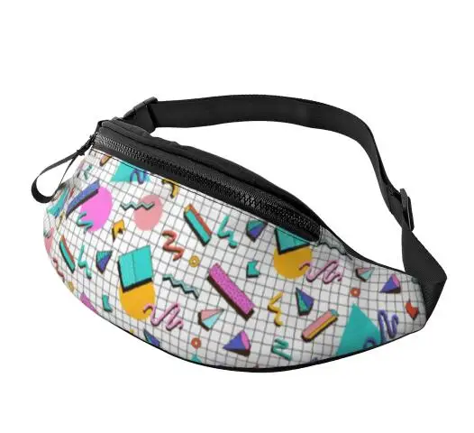 Retro Style 80s 90s Memphis Style Design Fanny Pack for Men and Women  Adjustable Casual Waist Bag for Traveling Hiking Cycling - AliExpress