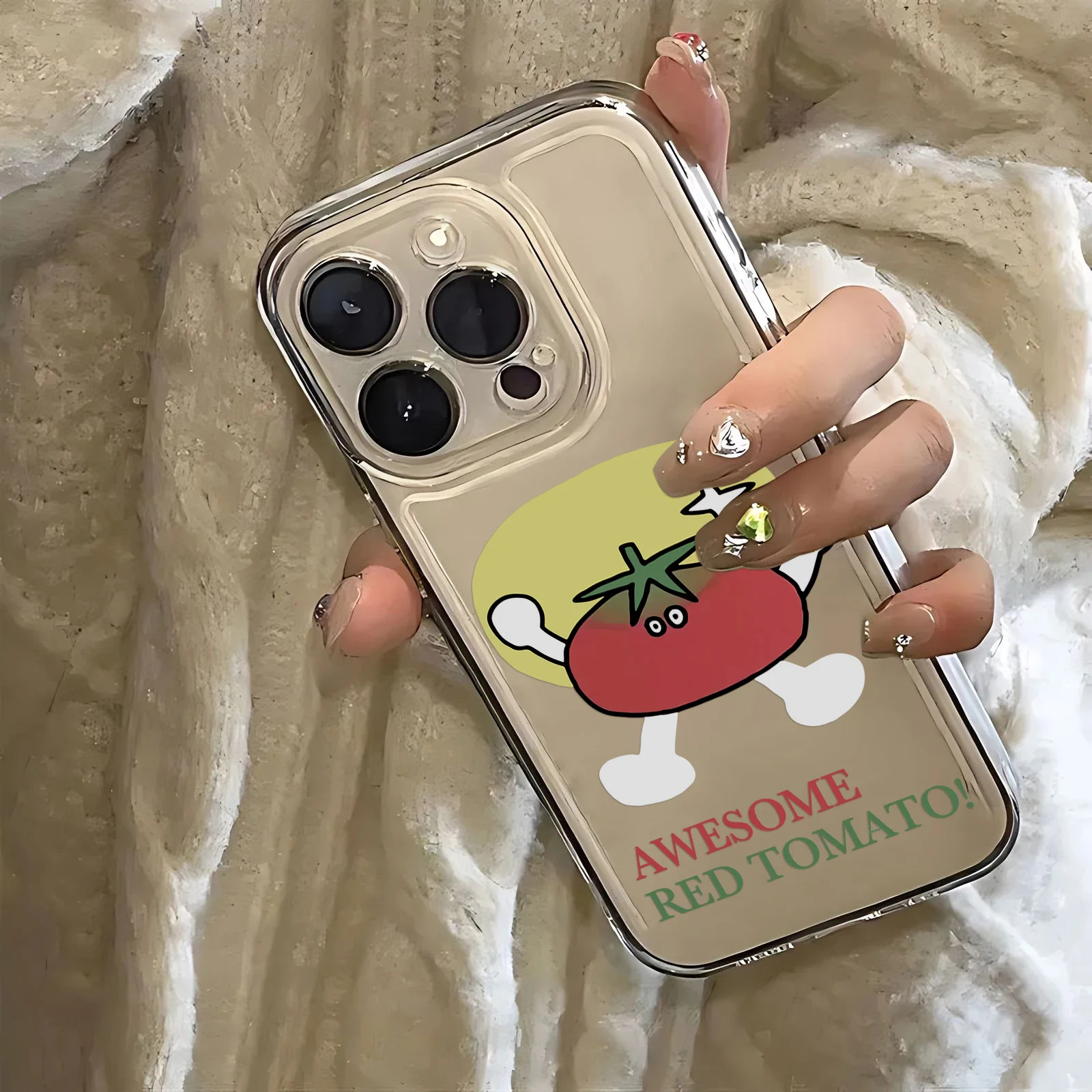 Tomato Sauce Black Cat Design Clear Soft Phone Case