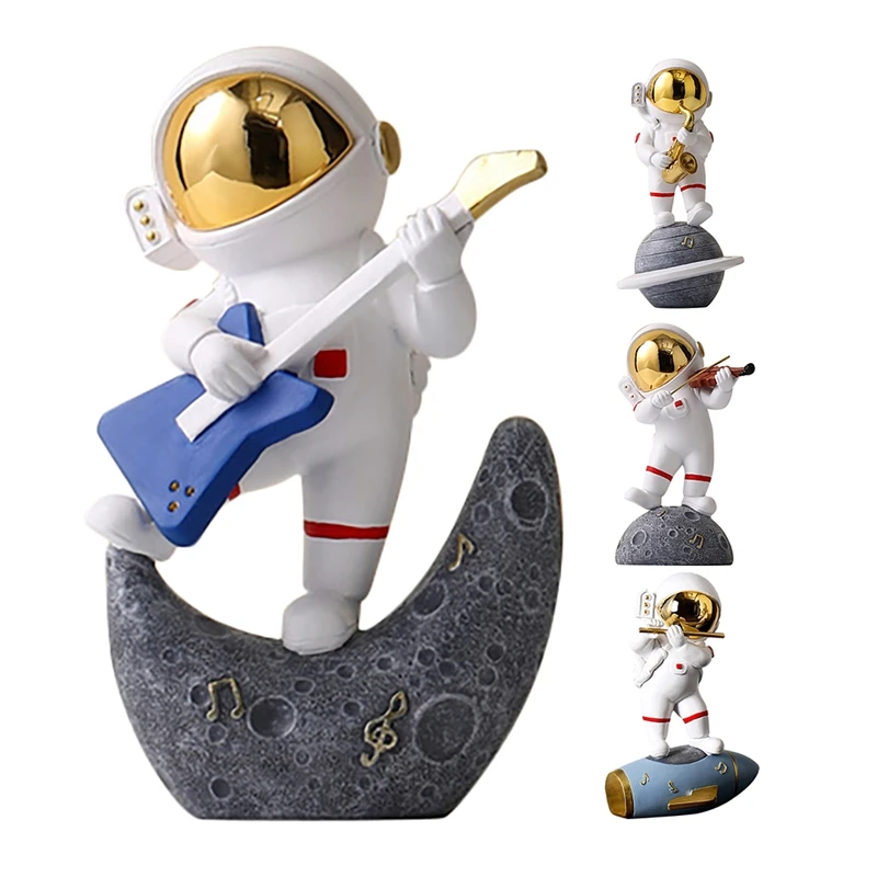 

Creative Spaceman Sculptures Resin Music Astronaut Home Decor Figurines Desktop Home Decoration Astronaut Model Statue