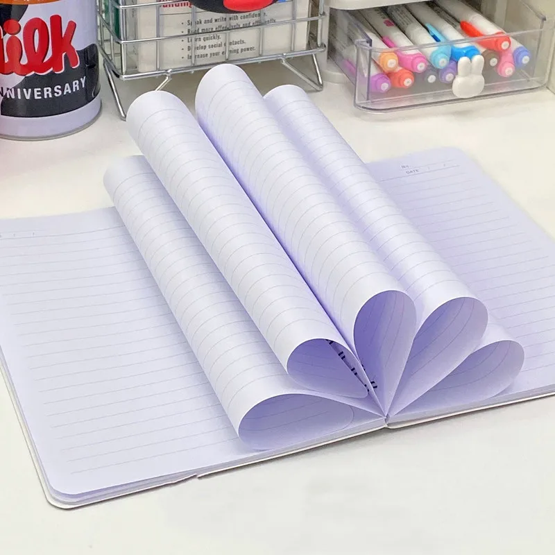 Caderno Retro com Linha Horizontal Branco Página Interna Notepad Kawaii Sobremesa Estilo Americano Scrapbook Journal a5 50 Folhas - Imagem 2