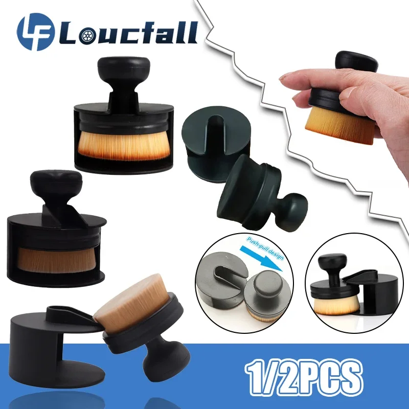 

1/2Pcs Car Interior Cleaning Brush with Cover Seal Brush Soft and Fast Car Cleaning Auto Detailing Brush Dust Removal Clean Tool