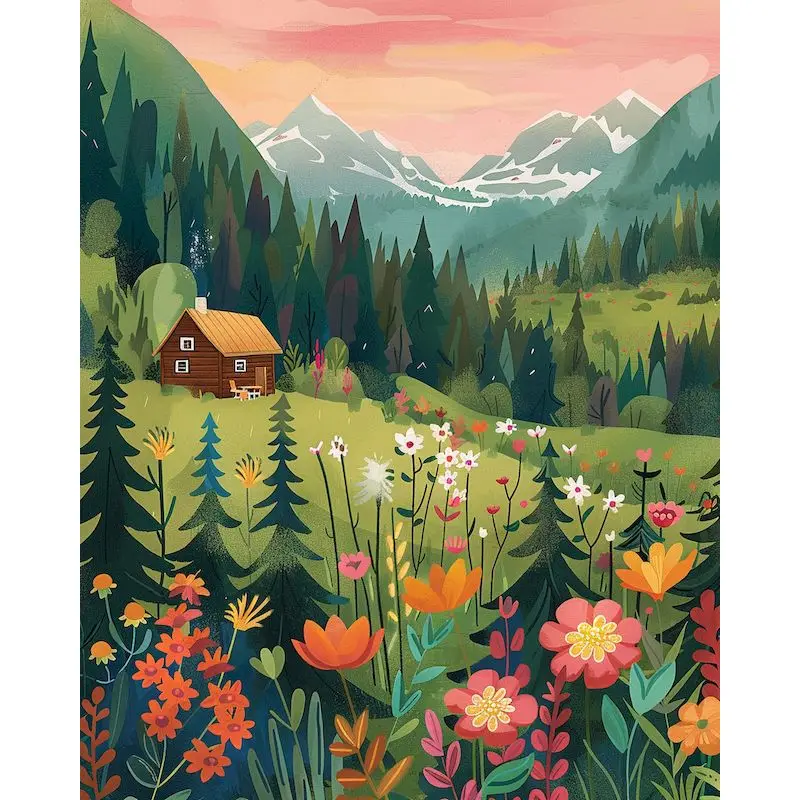 DIY Scenic Canvas Painting Kit - 60x75cm Hand-Painted Artwork