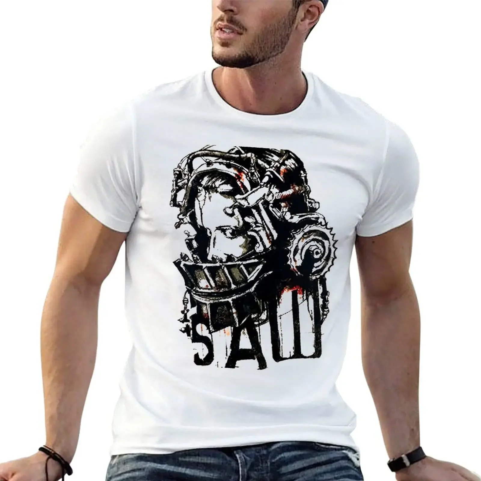 

Vintage Reverse Bear Trap Saw Movie T-shirt new edition plain kawaii clothes sweat shirts, men