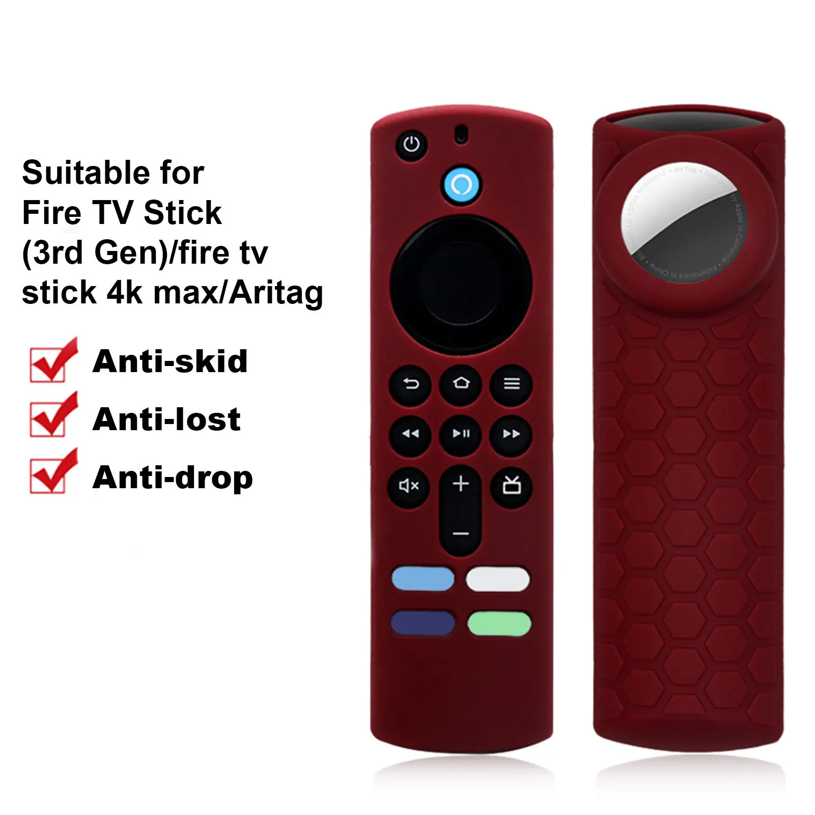 Fire Stick 원격 제어 실리콘 보호 커버, 알렉사 음성 리모컨 용 Fire TV Stick 4K 3 세대 컨트롤러용