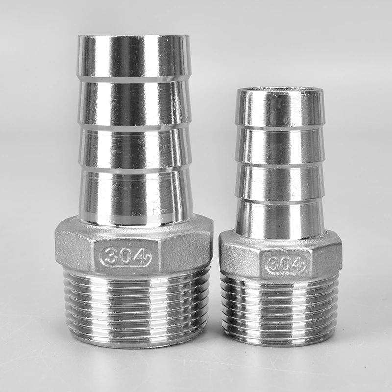 Pipe fitting 6mm 8mm 10mm 12mm 1/2" 1/4" 3/8" 1/8" 304 Stainless Steel BSP Male Thread Pipe Fitting Barb Hose Pagoda Joint Coupling Connector