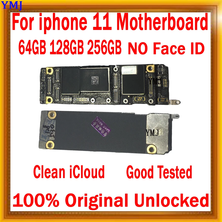 

For IPhone 11 Motherboard Original Unlocked Tested Good Logic Board With Chips Support IOS Update LTE 4G With/NO Face ID Plate