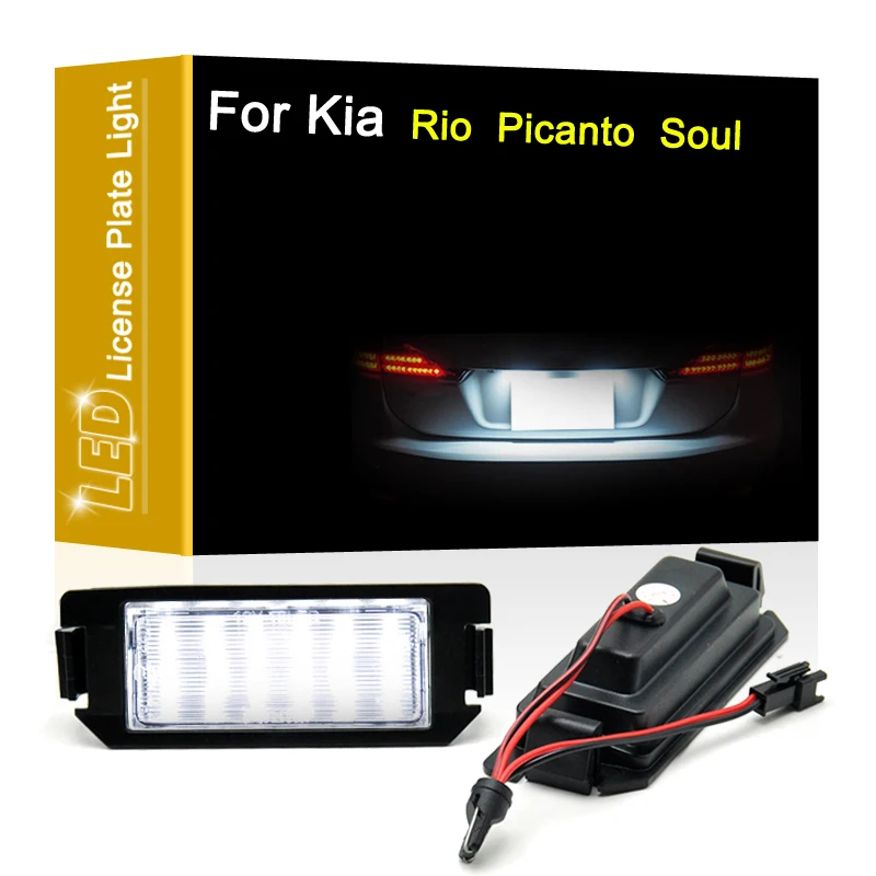 

12V LED Number Plate Lamp For Kia Rio III 11-15 Picanto TA 11-15 Soul AM 09-15 Soul II 14-15 White License Plate Light Assembly