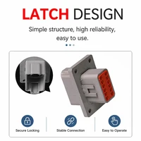 High Quality  Waterproof  DT Series Fixed Flange Plug Connector Kit 2/3/4/6/8/12Pin Male/Female for Truck Bus Wiring 22-16AWG 2