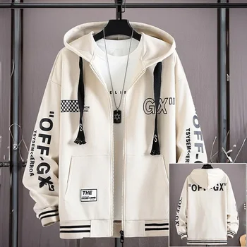S-6XL Black Oversized Hooded Jacket Men's Baseball Jacket Autumn Winter High Quality Cotton Hoodie Top Harajuku Men's Clothing 1