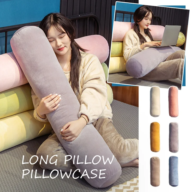 Cojín Cilindrico Almohada Larga Multiusos Soporte Lumbar Y