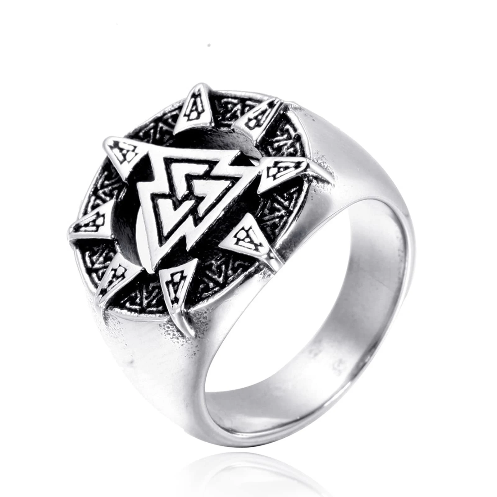 

Nordic Viking Vintage Triangle Ring Men's Stainless Steel Ring