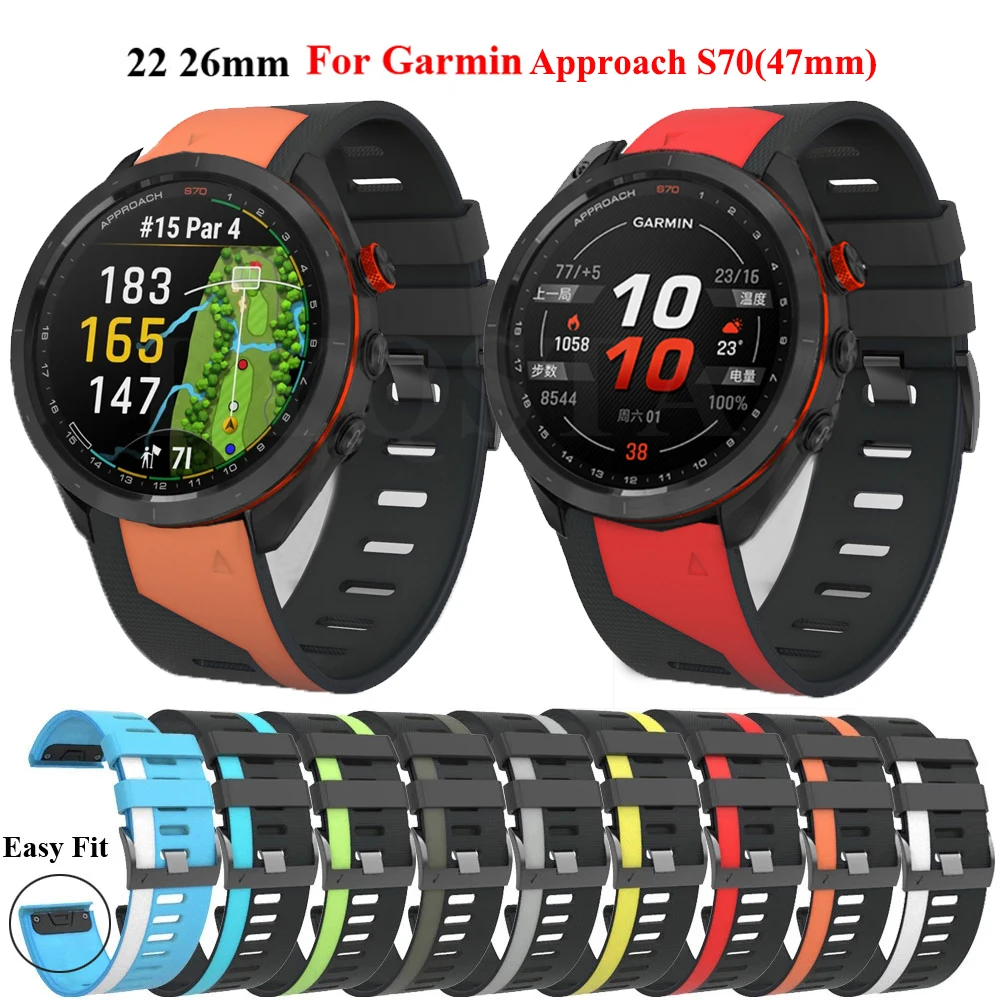26 22Mm Cinturino Quick Fit Per Garmin Fenix 7 7X Pro 6 6X Pro 5 5X Plus 3 3Hr Cinturino In Silicone Per Garmin Epix Pro 47Mm 51Mm