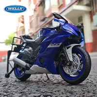 Welly 1:12 Yamaha YZF-R6 Alloy Racing Motorcycle Model Diecast Metal Street Sports Motorbike Model Collection Childrens Toy Gift 1