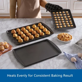 3PC Nonstick Cookie Sheet Set 4