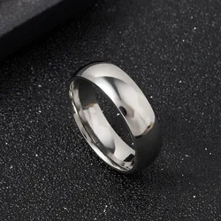 Elegant Black Matte Stainless Steel Wedding and Engagement Band - 8 (Silver Color)