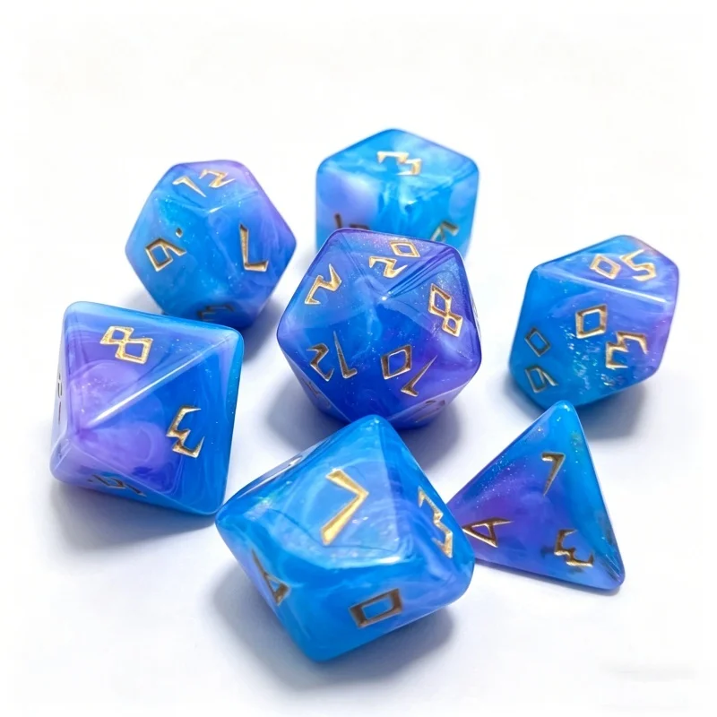Vibrant 7-Piece Acrylic Polyhedral Dice Set