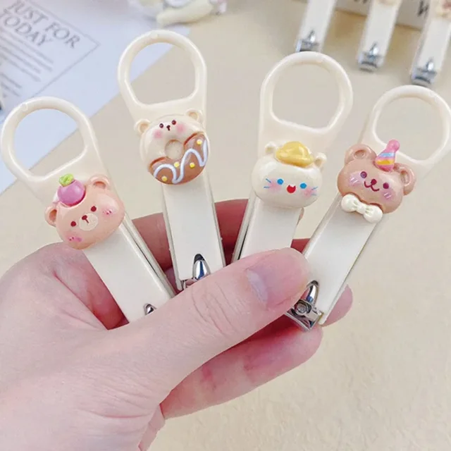 Cute Cartoon Bear Cat Nail Clippers Cutter for Student Girls Beauty Household Nail Trimmer Scissors Baby Nail Care Manicure Tool