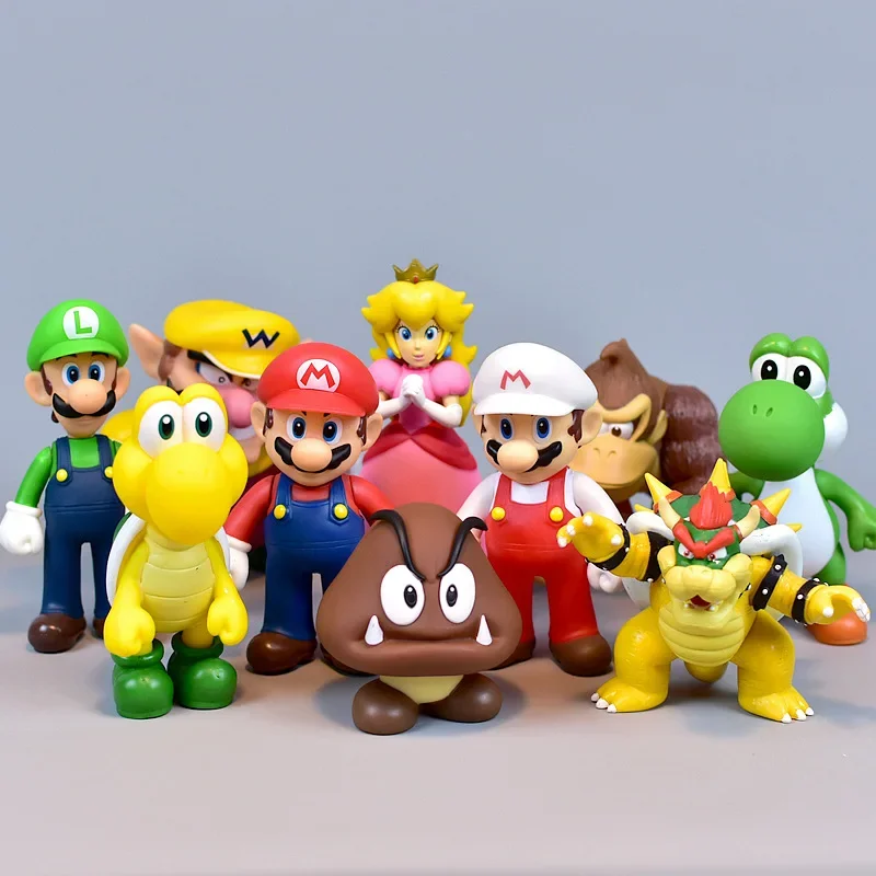 

Super Mario Bros Toys Cartoon Mario Luigi Yoshi Peach Princess Bowser Donkey Kong Anime Action Figures Model Toys Birthday Gifts