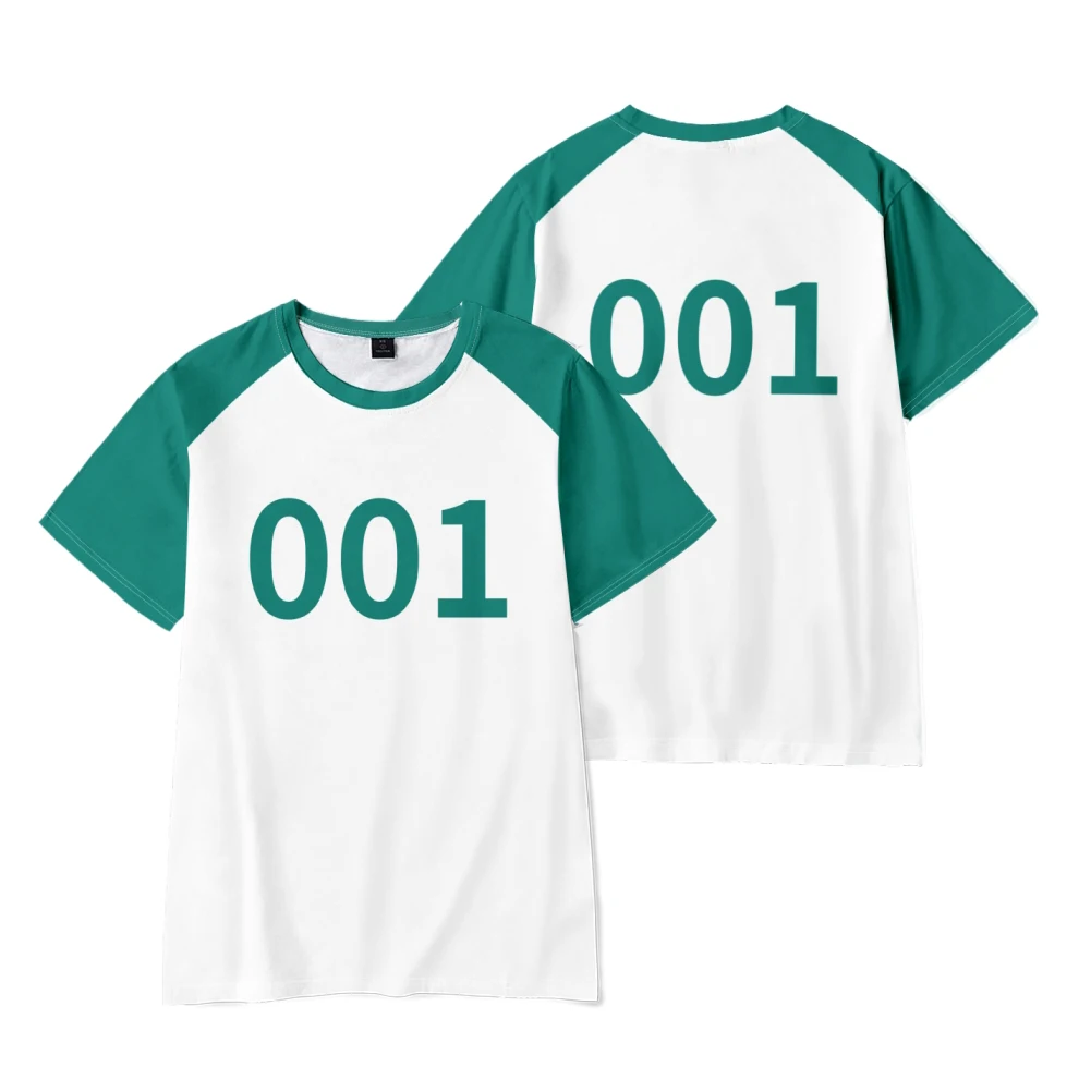 Calamari Game T-shirt Cosplay Costume Numbers Tracksuit Player 456 333 001 Party Clothes Unisex Adult Clothes Boys Girls Tshirt