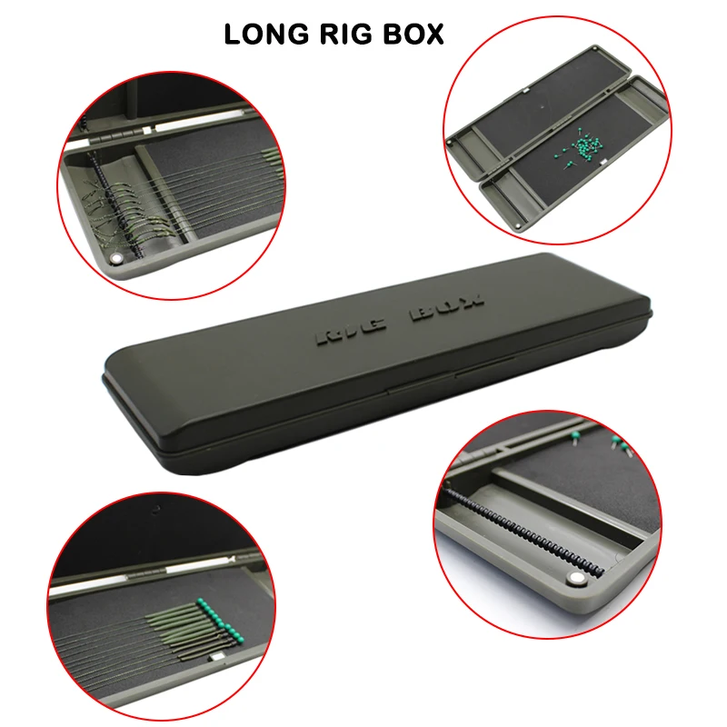 1PC Karpfen Angeln Terminal Tackle Box Mit Rig Stop Pins Haar Rig Bord Karpfen Angeln Kompakte Rig Box Lange rig Box Brieftasche Rig – Detail 6