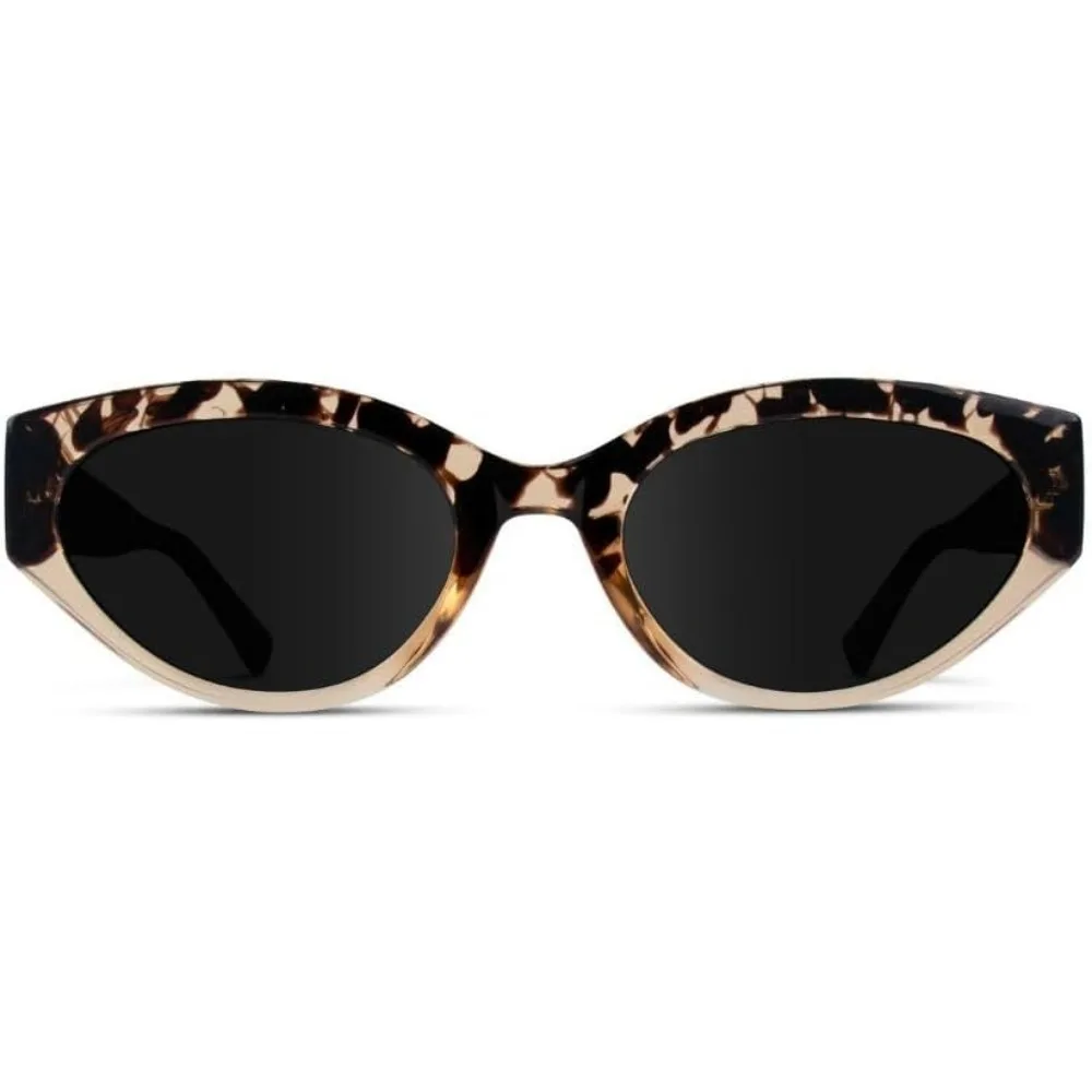 Vintage Slim Frame Gradient UV Protection Oval Cat Eye Sunglasses