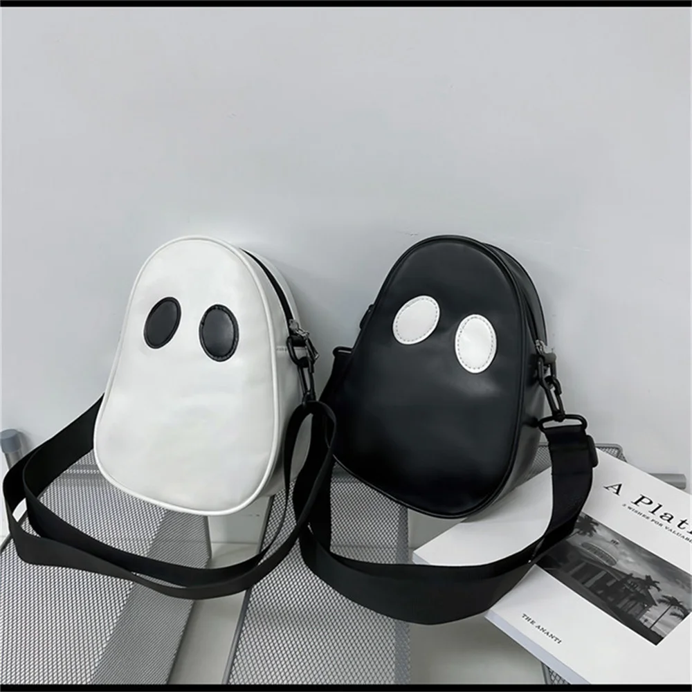 

Halloween Cartoon Ghost Pu Crossbody Bags for Unisex Tote Shoulder Women Girls Crossbody Bags with Long Detachable Strap