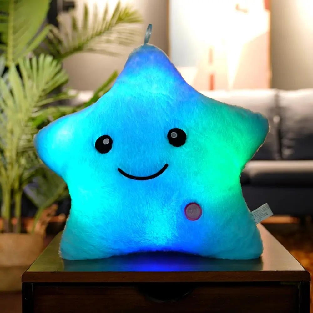 20CM Colorful Toy Luminous Pillow Soft Stuffed Plush Glowing Stars Creative Cushion Led Light Toys Gift For Kids Children Girls, Plush Toy