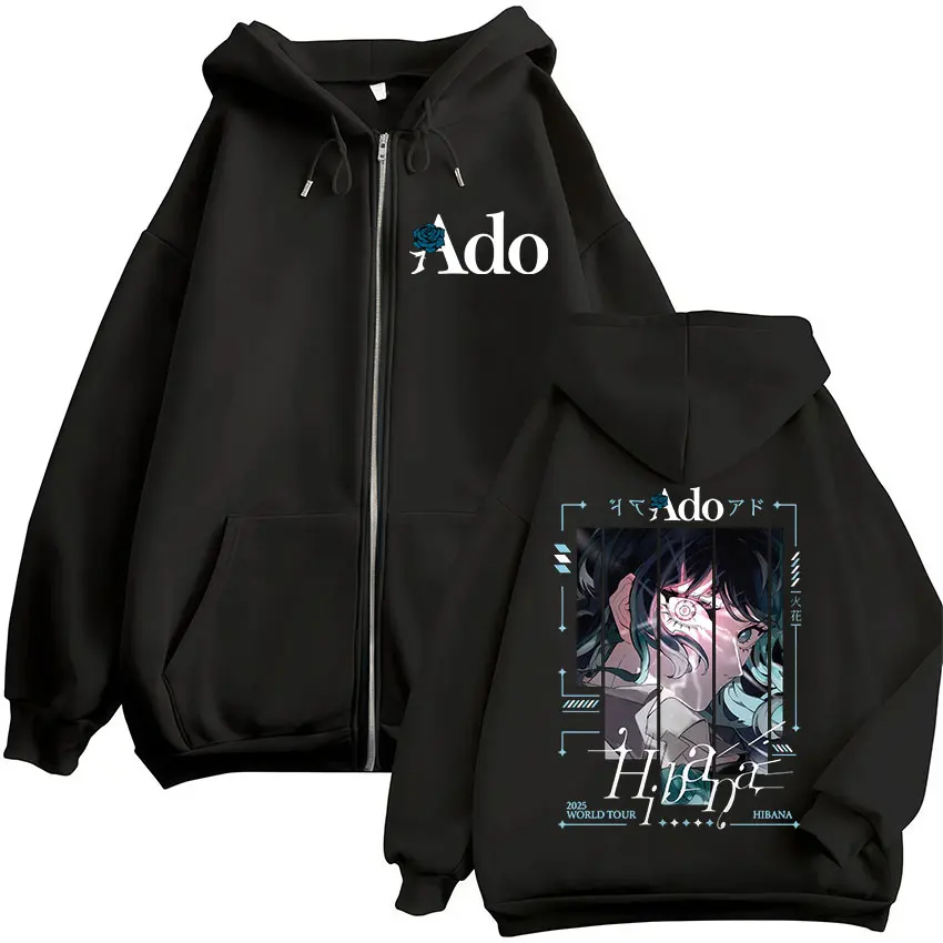 Felpa Con Cappuccio Unisex ADO Wish - Merch Ufficioso Tour, Hip Hop Streetwear, Manica Lunga Pullover