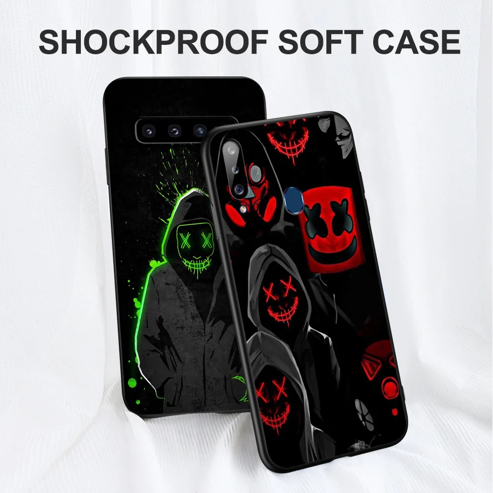 Black tpu Case For Samsung galaxy A3 A5 A7 2016 2017 2018 cover Hacker Mask