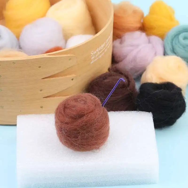 Needle felting wool 10 G DIY Wool Roving Needle Felting 8 Colors Wool Felting Fibre Handmade Material For Beginners Needle Product Making
