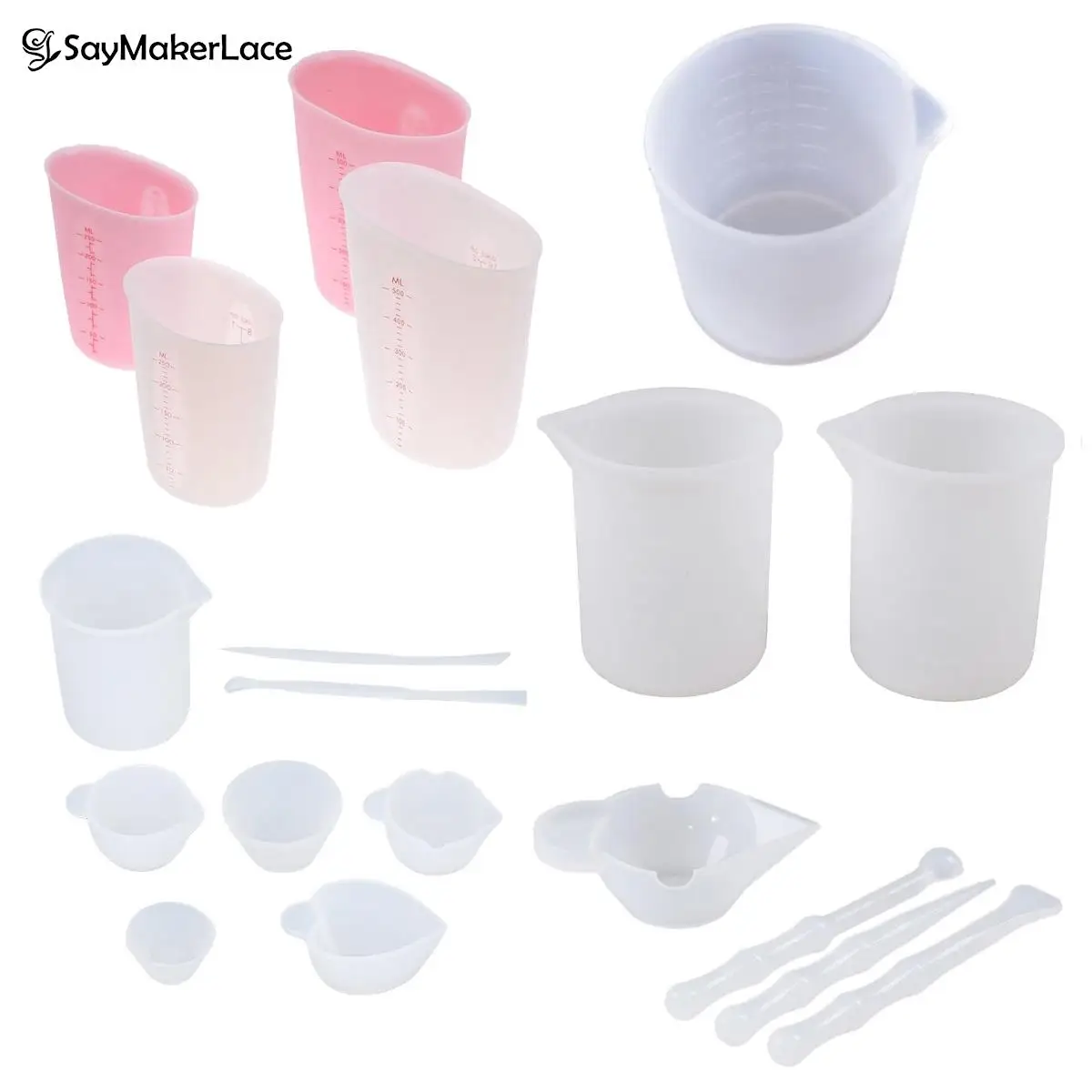 1/2/4/5/8PCS DIY Crystal Epoxy Silicone Resin Measuring Mixing Cup Stirrers DIY Jewelry Resin Glue Tool Jewelry Make  43pcs resin mixing tool kit silicone measuring cups for epoxy resin silicone mixing cups silicone brushes pipettes ect