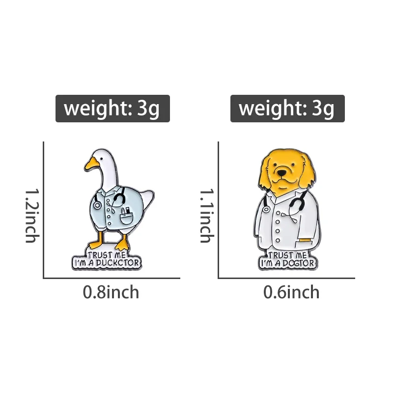 Cute Animal Series Brooch Enamel Pins Cartoon Kawaii Capybara Cat Animal Doctor Dog Brooches Backpack Lapel Badge Jewelry Gift