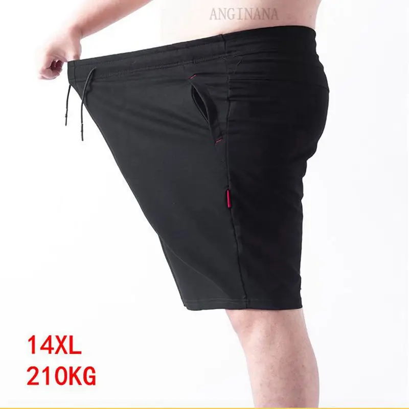 

Men's oversized shorts plus size 14xl 210kg cotton 10xl 12xl 8xl summer loose elastic sports black blue big shorts 58 60 62 64