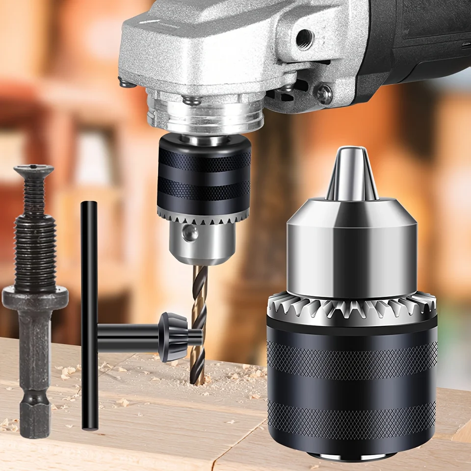 0.8mm-10mm Keyless Drill Chuck,3/8″ Thread Keyless Metal Drill Chuck Electric Drill Chuck For Hand Electric Drill