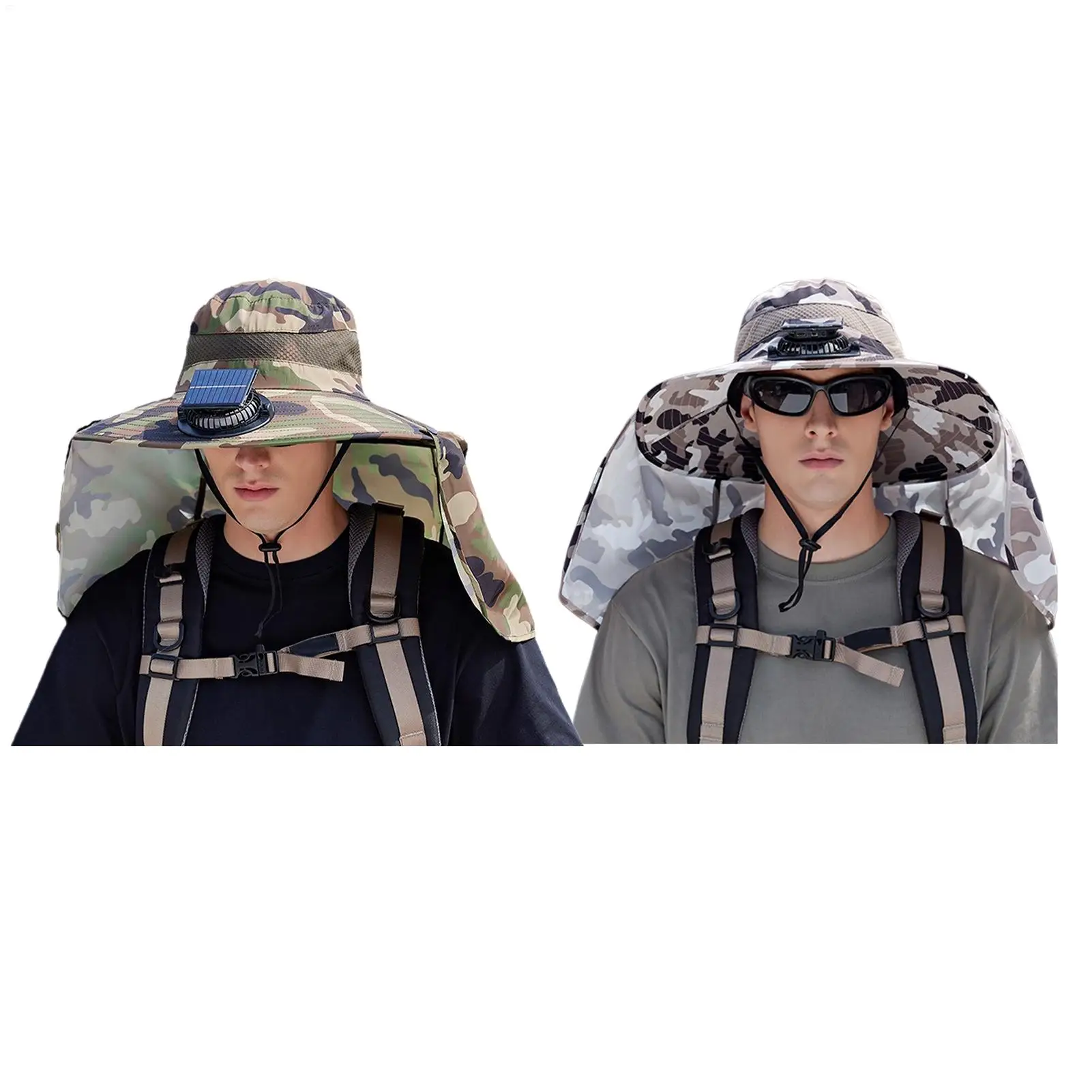 2025 Solar-Powered Outdoor Cooling Fan Hat With Adjustable Brim - UV Protection Sun Cap For Fishing, Hiking & Summer Travel