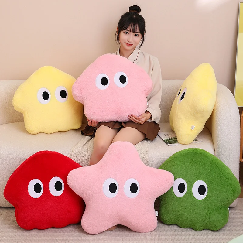 Adorable Squid Starfish Plush Throw Pillow Stuffed Big Eyes Star Doll Cartoon Soft Sofa Cushion Home Decor for Girls Kids Gifts frog plush model cartoon animal pillow frog home cushion plush toy adorable kawaii plushies soft stuffed animals for adults kids