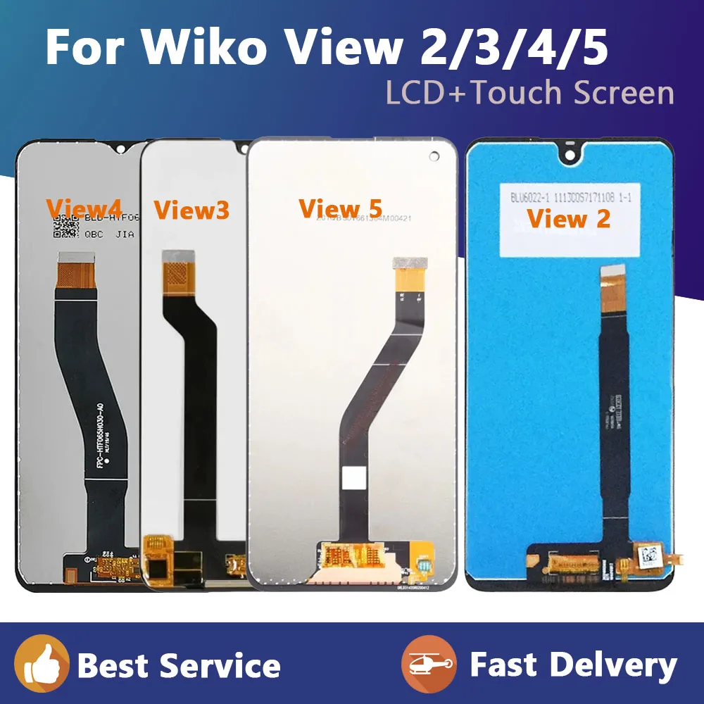 Test Al 100% Per Wiko View / View 2 W _ C800/ View 3/3Lite/View3 Pro / View 4 Lite/View5/Display Lcd + Touch Screen Digitizer Assembly